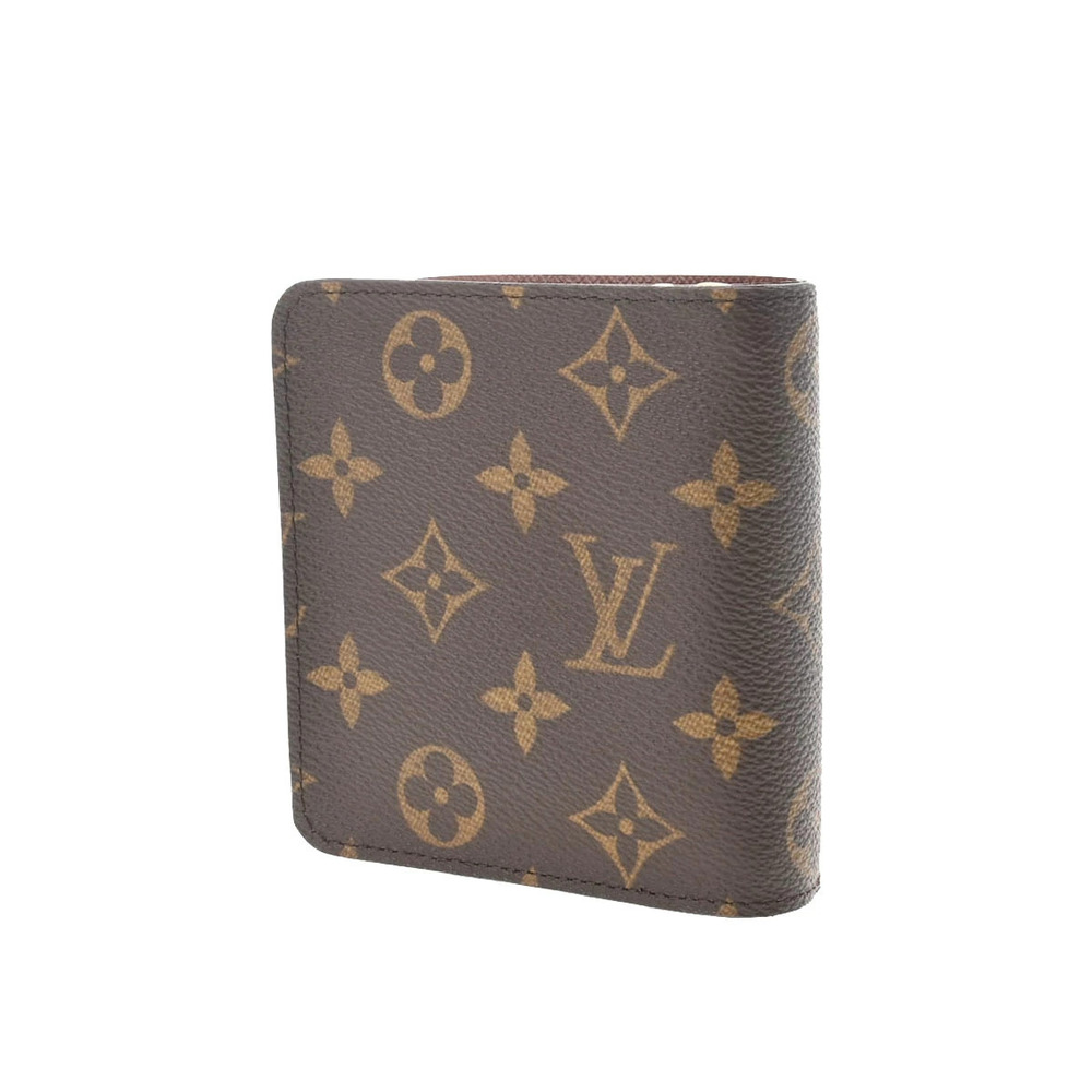 Louis Vuitton Monogram Canvas Compact Bi Brown Wallet fold Zip Brown